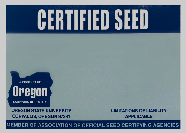 Certified Seed, state of Oregon